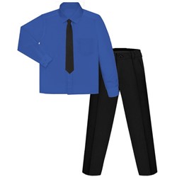 Школьный комплект для мальчика с васильковой рубашкой 189010-31051-83081