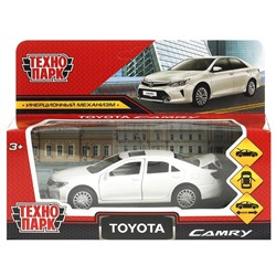 Машина металл TOYOTA CAMRY 12 см, двери, багаж, инерц. белый ,кор Технопарк