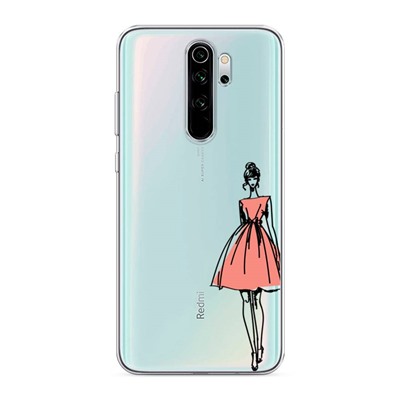 Силиконовый чехол Эскиз девушка в платье на Xiaomi Redmi Note 8 Pro