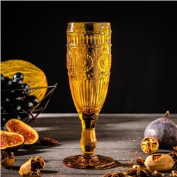 Бокал для шампанского Magistro «Ларго», 180 мл, 7×19,7 см, цвет янтарный