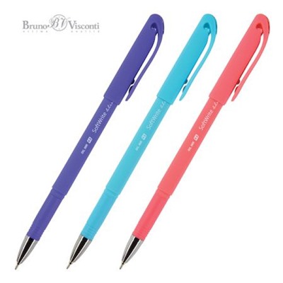 Ручка шариковая масляная 0.5мм "SoftWrite.JOY" синяя (3 цвета корпуса) 20-0094 Bruno Visconti