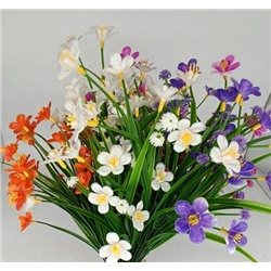 Цветы искусственные декоративные Незабудки 7 веток 30 цветков пластик 37 см