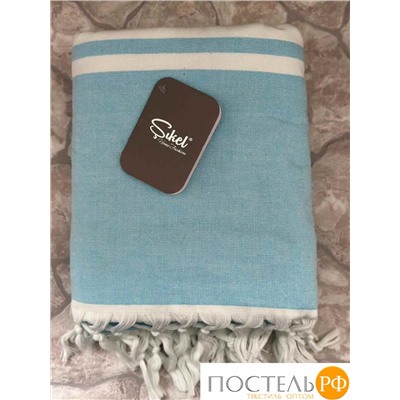 PL036/M03 Пляжное полотенце пештемаль 100% хлопок Sultan синий (100*150)