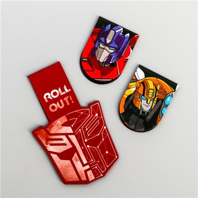 Открытка с магнитными закладками "Открой в себе героя", Transformers, 3 шт.