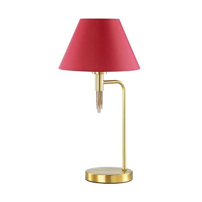 Настольная лампа VANESSA, E27 1x60Вт, цвет античная латунь, красный