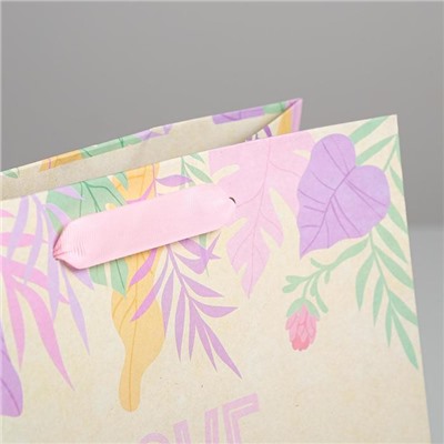 Пакет крафтовый квадратный Summer love, 22 × 22 × 11 см