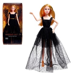 Кукла-модель шарнирная «Ксения - Модный показ» в черном платье 6973624