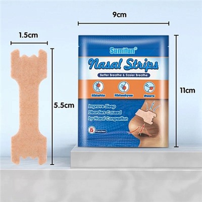 Пластырь для снятия заложенности носа Sumifun Nasal Strips 6шт