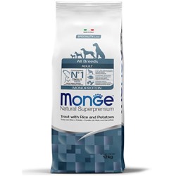 Сухой корм Monge Dog Speciality Line Monoprotein для собак, форель/рис/картофель, 12 кг