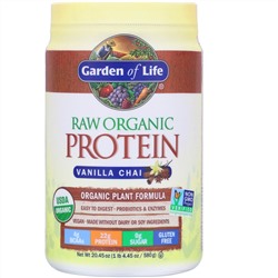 Garden of Life, RAW Organic Protein, формула из органических растений, ванильный чай, 580 г (20,45 унции)