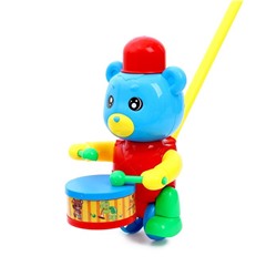 Каталка на палочке "Медведь барабанщик", цвета МИКС 6938232