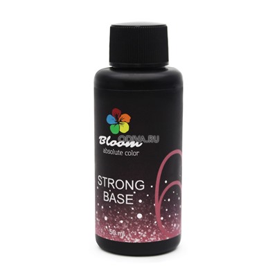 Bloom, Absolute color - жесткая база для гель-лака Strong №06 (холодный розовый с блестками), 50 мл