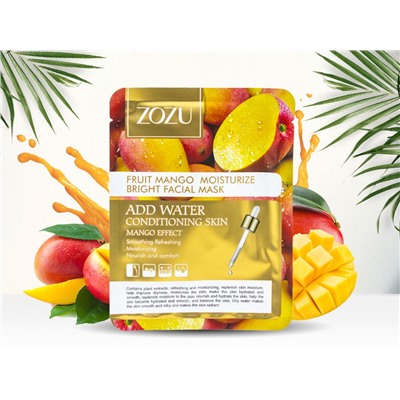 Тканевая маска с Манго для Сухой кожи Zozu Fruit Mango, 25 г