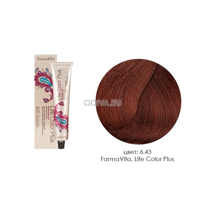 FarmaVita, Life Color Plus - крем-краска для волос (6.43 темный медно-золотистый блондин)