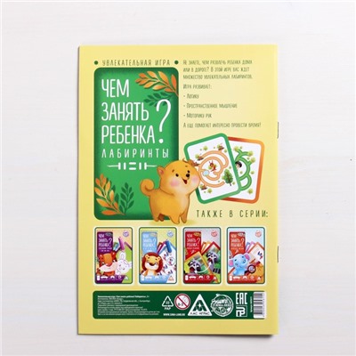 Развивающая книга-игра «Чем занять ребёнка? Лабиринты», 26 страниц, 3+