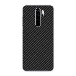 Силиконовый чехол Черный карбон на Xiaomi Redmi Note 8 Pro