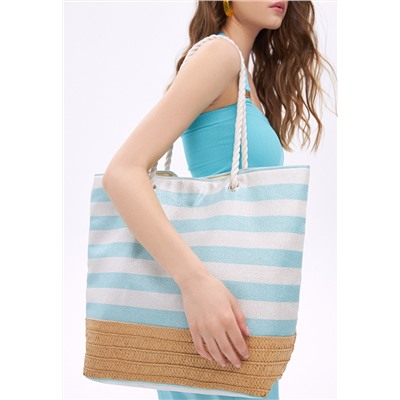 Пляжная сумка, цвет голубой/белый