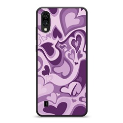 Матовый силиконовый чехол Latte violet art heart на ZTE Blade A51 lite