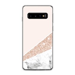 Силиконовый чехол Блестящий розовый мрамор на Samsung Galaxy S10