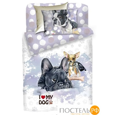 5756/2 КПБ 1,5сп SL I Love my DOG нав(1) 50*70 сатин