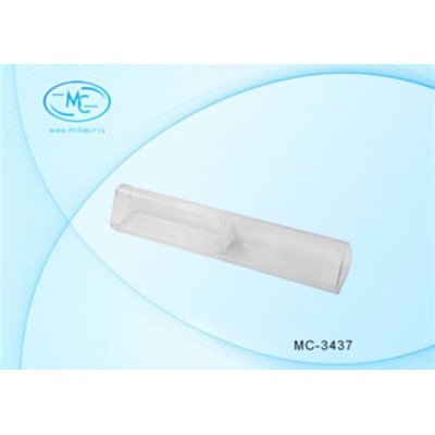 Футляр для ручки 15,5х3 см MC-3437 прозрачный трехгранный пластиковый корпус, силиконовый держатель Basir