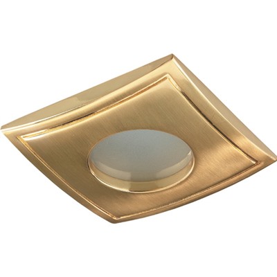 Встраиваемый светильник Novotech, 50 Вт, GX5,3, 12 В, 74x74 мм, d=74 мм, цвет золото
