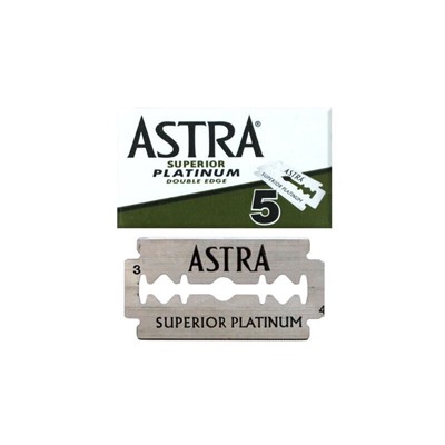 Лезвия для бритья классические двусторонние Astra Platinum 5шт. (20X5шт. =100 лезвий) в картонном блоке