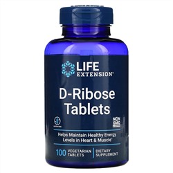 Life Extension, таблетки D-рибозы, 100 вегетарианских таблеток