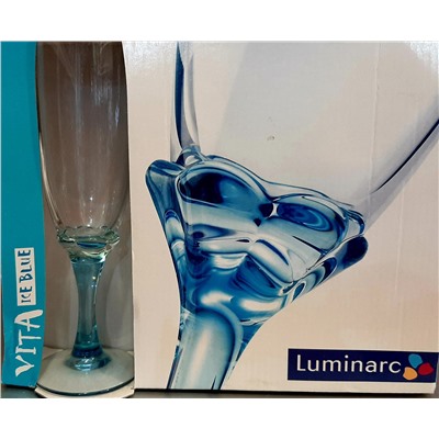 Набор бокалов для шампанского Luminarc VITA Ice blue 3*190 мл.