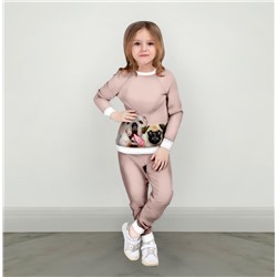 Детский костюм со свитшотом Собаки на розовом