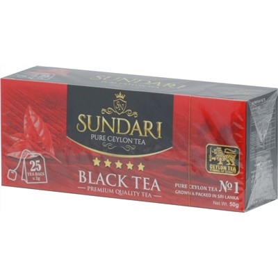 Sundari. Black tea 50 гр. карт.пачка, 25 пак.