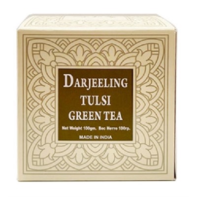 Чай зелёный крупнолистовой с тулси Darjeeling Tulsi Green Tea 100 гр.