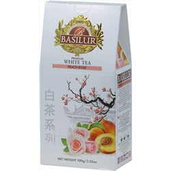 BASILUR. White Tea. Персик-Роза 100 гр. карт.упаковка