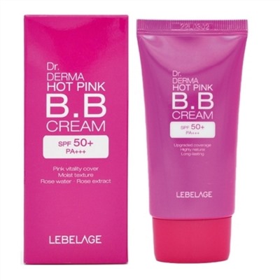 Lebelage BB-крем увлажняющий с экстрактом розы / Dr. Derma Hot Pink BB Cream Spf 50+ Pa+++, 30 мл