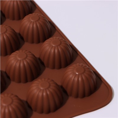 Форма для шоколада Доляна «Ассорти», 21,5×10,4×1,5 см, 15 ячеек