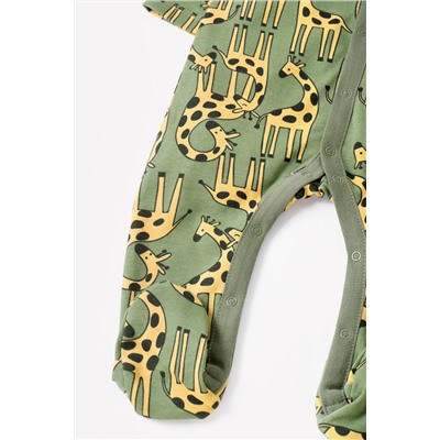 Комбинезон для мальчика Crockid К 6025 веселые жирафы на зеленом я108