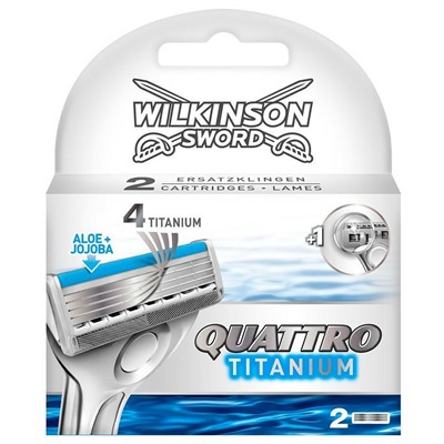 Кассеты для бритвы Schick (Wilkinson Sword) QUATTRO Titanium/ Titanium Sensitive (2шт)