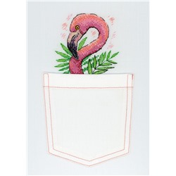 Набор для вышивания ЖАР-ПТИЦА арт.В-248 Розовый фламинго 9х9 см