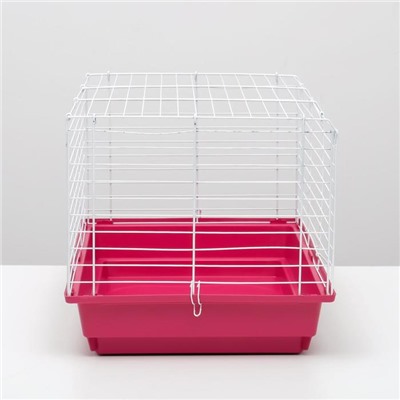Клетка для кроликов, морских свинок "Пижон" №14, складная, 58х40х38 см, рубиновая