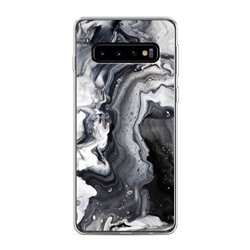 Силиконовый чехол Бело-черные сложные полосы на Samsung Galaxy S10