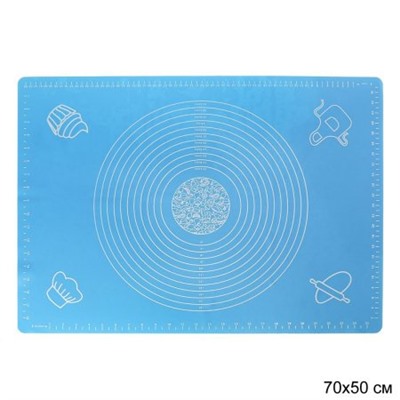 Силиконовый коврик 50х70 см / WB-320-E /уп 100/ голубой 0,332