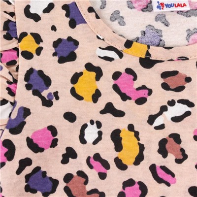 Песочник для девочки Youlala 1036100216 Розовый разноцветный леопард