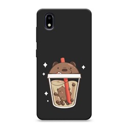 Матовый силиконовый чехол Bear bubble tea на ZTE Blade A3 (2020)