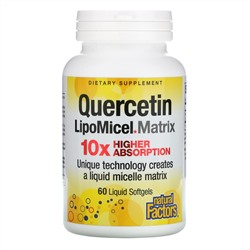 Natural Factors, кверцетин, в мицеллярной форме LipoMicel, 60 капсул с жидким содержимым