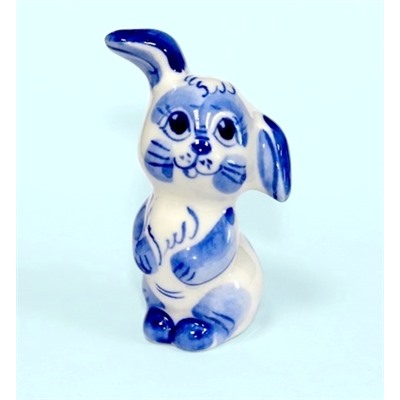 Кролик Кики, гжель синяя