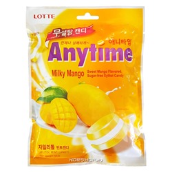 Леденцовая карамель без сахара со вкусом молока и манго Xylitol Anytime, Корея, 60 г Акция
