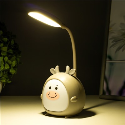 Настольная лампа "Сказочный лосяш" LED 3Вт USB серый 8,5х8х22 см