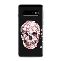 Силиконовый чехол Череп из ромашек на Samsung Galaxy S10