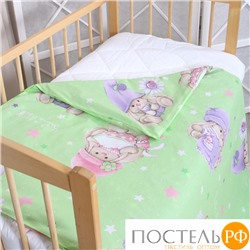 524030/4 Пододеяльник ясли Mona Liza Kids 110*145 "Зайка на зеленом"