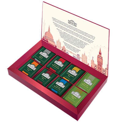 AHMAD TEA. Ассорти London Selection карт.пачка, 40 пирамидки